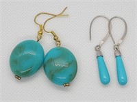 Pair of Faux Turquoise Earrings