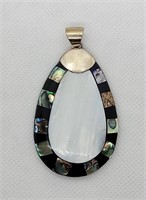 Mother of Pearl & Abalone Tear Drop Pendant