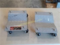 Pair of Diamond Plate Car Dollies