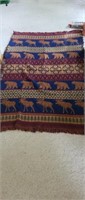 Wildlife print throw blanket, 47 x 72