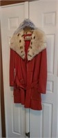 Vintage Maurice Lansing red leather jacket with