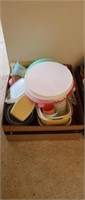 Box of assorted Tupperware, #1