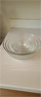 Set of nine duralex nesting mixing bowls, made in