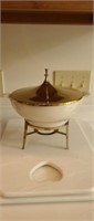 Vintage polished brass lid and stand