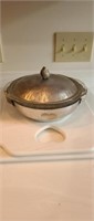 Vintage aluminum ware covered dish with Pyrex 024