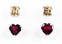 Jewelry Sterling Silver Garnet & Citrine Earrings