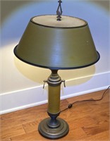 E1) Vintage all metal & Brass Table Lamp, 29” H x