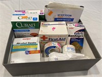 E1) Lot of Assorted boxes First Aid Bandage Items