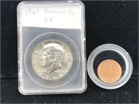 1969 kennedy and blank penny error