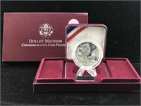Silver Dolley Madison Comm coin in box