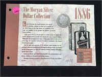 1886 Silver morgan dollar with info folder