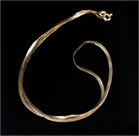 14ct Yellow gold herringbone chain necklace
