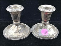 Sterling Candle holders weighted