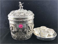 Sterling Cup with small cups inside 8"x6" 877g