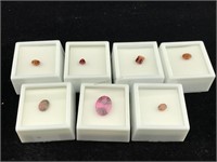 Gemstone collection in cases
