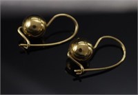 9ct Yellow gold ball finial earrings