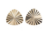 Vintage 9ct yellow gold fluted stud earrings