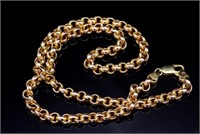 5.5mm 9ct rose gold belcher chain necklace