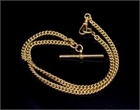 Early 20th C. 14ct fob chain with a 15ct gold
