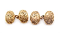 Edwardian 9ct rose gold cufflinks