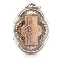 Victorian silver & rose gold locket