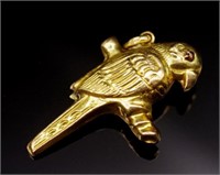 Yellow gold figural parrot charm