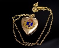 Early 20th C. Naval Sweet heart locket in 9ct rose