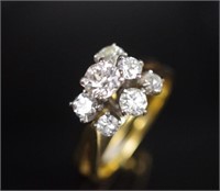 Old mine cut diamond and 18ct gold modernist