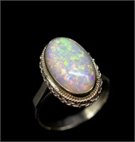 Good mid century Australian opal and 9ct rose gold