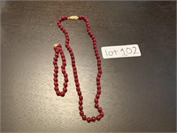 Red Jade Necklace & Bracelet