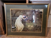 Woman on Bench Framed Picture