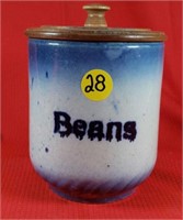 Beans Crock Jar with Wood Lid
