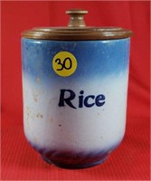 Rice  Crock Jar with Wood Lid