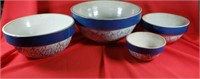4 pc. Nesting Bowl 11-4 inch Blue Spatterware