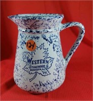 Western Stoneware Spatterware Pitcher 7 1/2 inch