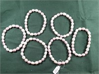 6 White Pearl Bracelets