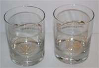 two Air Force One old fashioned whiskey glasses