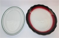 two vintage serving platters