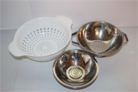 lot strainers colanders plastic stainless