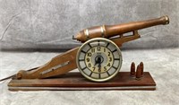 18" vintage Howard Wood cannon clock
