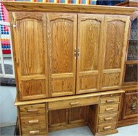 Oak Cabinet Style Computer Desk