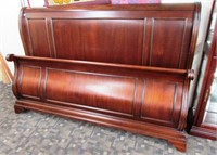 Cherry King Size Sleigh Bed (W/ Rails)
