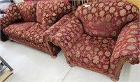 3 Pc. Red Upholstered Living Room Set (Sofa, Arm