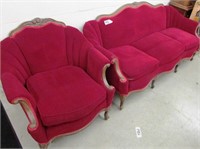 2 Pc. French Style Living Room Set (Sofa & Arm