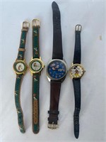 Popeye Mickey Mouse and golfer watches