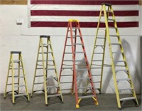 (4) Assorted Fiberglass Step Ladders