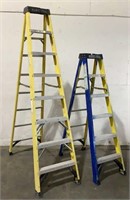 Green Bull 8' And 6' Fiberglass Ladders