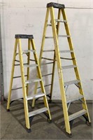 Green Bull 8' And 6' Fiberglass Step Ladders
