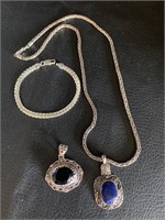 925 pendants, necklace & bracelet