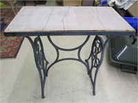 Sewing Base Marble Top Table 14"x28"